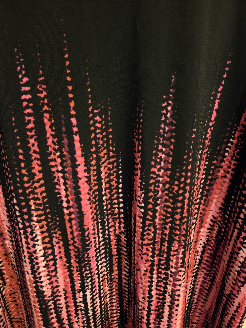 Susan Graver Liquid Knit Tunic L Black Pink Ombre Abstract Long Sleeve Blouse - Picture 3 of 7